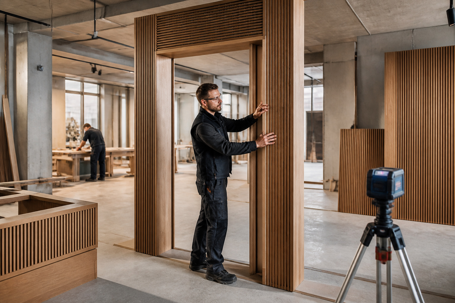 Artisan du bois dans un atelier moderne